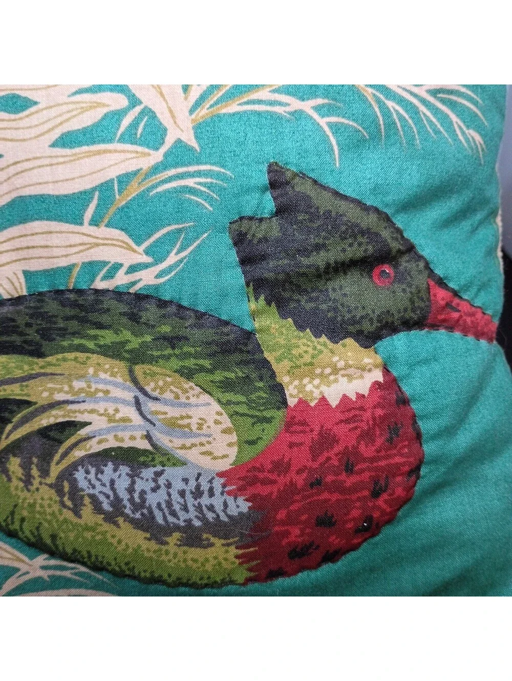 Vtg Ducks Tapestry Duck Pillows Set 2 Signed  Cabin Farmhouse Lodge
